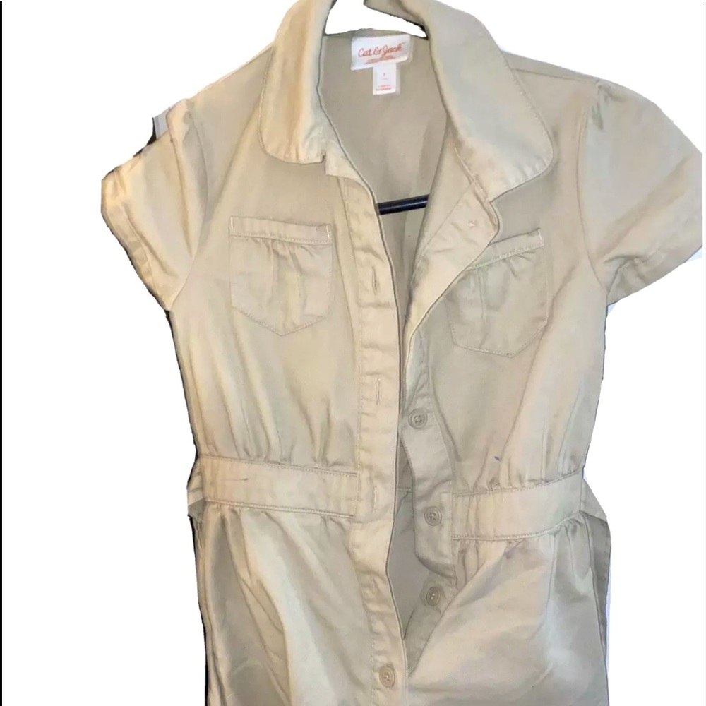 Kids Size 7 Safari Outfit Jacket One Piece VG
